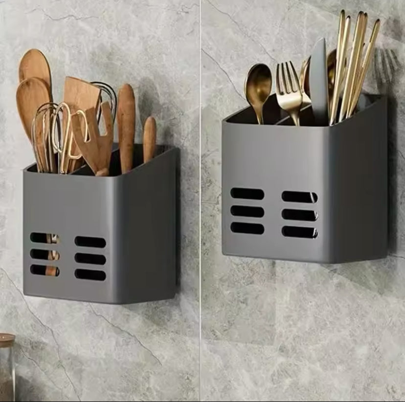 Wall Mounted Bathroom Shelf, Multifunctional Cutlery Rack, Wall Hanging Storage Shelf, Bathroom Accessories