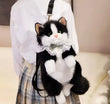 Cute Cat Plush Stuffed Backpack,     Kawaii Cat Backpack Carrier, Fluffy Cat Doll Backpack, Adorable Cat Shoulder Backpack