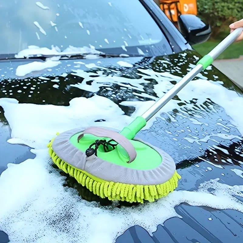 Microfiber Car Wash Brush, Mitt Sponge With Long Handle, Telescopic Cleaning Mop,  Adjustable Super Absorbent Washing Mop, 2 In 1 Wash Dust Cleaning Mop, Multifunctional Home Automobile Dust Removal Mop