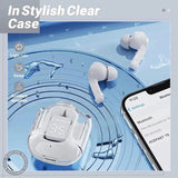 Transparent Wireless Earbuds, Air 31 TWS Earphone, Digital Wireless Bluetooth Earphones, Stereo Ring Headset With Built-in Charging Compartment, Waterproof In Ear Touch Control Earplug, In Ear Headsets with Built-in Mic