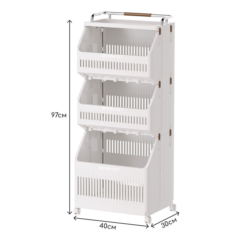 Multi Layer Laundry Basket, Multifunctional Trolley For Kitchen And Bathroom, Moveable Trolley For Living Room