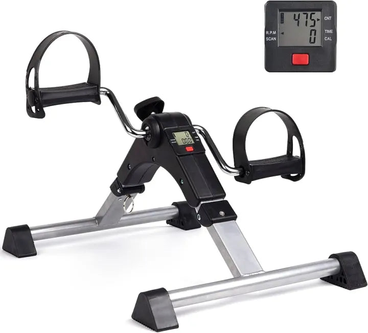 Mini Bike Pedal Exerciser, Arms And Leg Pedal Exerciser With Digital Meter , Mini Exercise Cycle, Home Exercise Machine, Mini Exercise Peddler, Foldable Mini Fitness Cycle