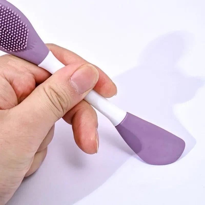 Double Head Silicon Facial Brush, Silicon Facial Massage Cleaning Brush, DIY Mud Film Scraper Facial Care Tool, Face Mask Clay Mask Applicator, Exfoliating Skin Care Home Makeup Tools