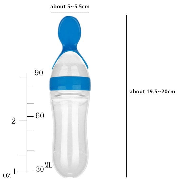 Baby Squeezing Feeding Spoon, Silicone Feeding Bottle Training Spoon, Infant Cereal Food Spoon Infant Cereal Supplement