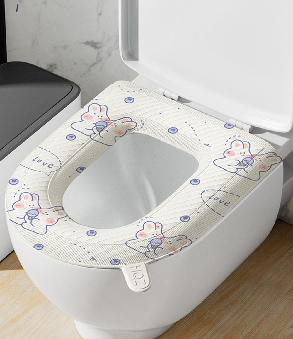 Comfortable Waterproof Toilet Seat Mat, Reusable Non-Slip Toilet Seat Cover, Washable Toilet Seat Cover