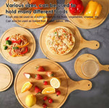 Wooden Pizza Paddle Serving Board, Eco Friendly Wood Serving Plate, Multipurpose Food Snack Steak Bread Tray, Decorative Kitchen Dining Table Dish, Kitchen Tools Accessories