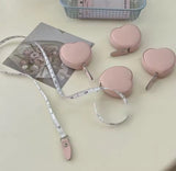 Cute Heart Shape Measuring Tape, Portable Soft Leather Measuring Tape, Mini Ruler for Body Measuring Tool