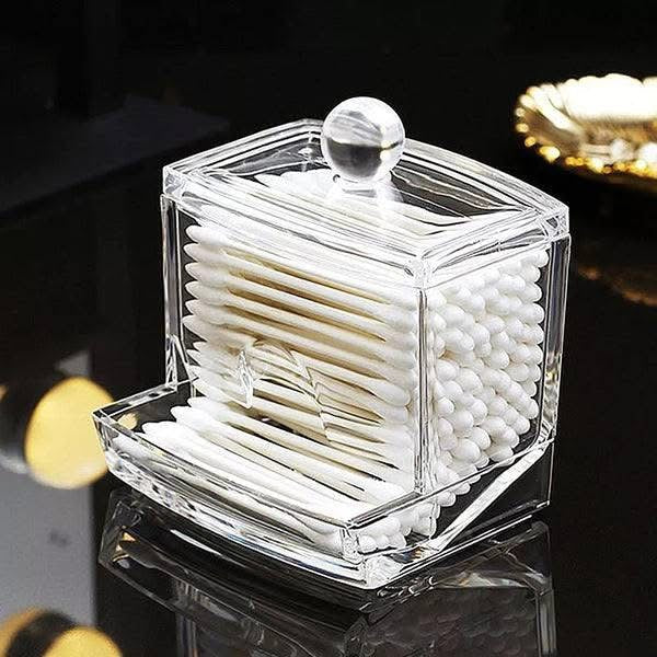 Set of 3 Acrylic Cotton Bud Holder, Set of 3 Cotton Swab Dispenser, Bathroom Vanity Cotton Pads Holder