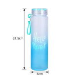 Hello Master Water Bottle, 480ml Transparent Gradient Colorful Bottle, Portable Athletic Stylish Frosted Water Bottle, Large Capacity Misting Water Bottle, Gradient Drinkware Travel Bottle, Outdoor Sport Fitness Water Cup