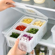 Refrigerator Storage Box, Vegetable Fruit Fridge Organizer, Small Divider Plastic Storage Bins