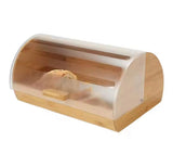 Bamboo Pastry Storage Box With Transparent Cover, Countertop Cookies Muffins Box, Bread Storage Organizer, Bamboos Bread Organizers Box With Clear Lid