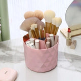 Diamond Rotating Brush Barrels, Desktop Round Eyebrow Pencil Lipstick Holder, 5 Compartments Universal Storage Container, Multifunctional Dressing Table Organizer, Desktop Shelf Stand, 360 Rotatable Stationary Storage Bucket