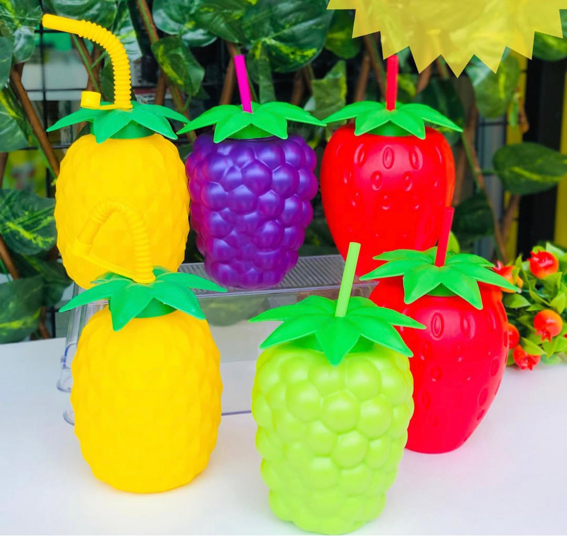 500ml Cute Fruit Shape Water Bottle, Kids Water Bottle, Portable Leak Proof Straw Water Bottle