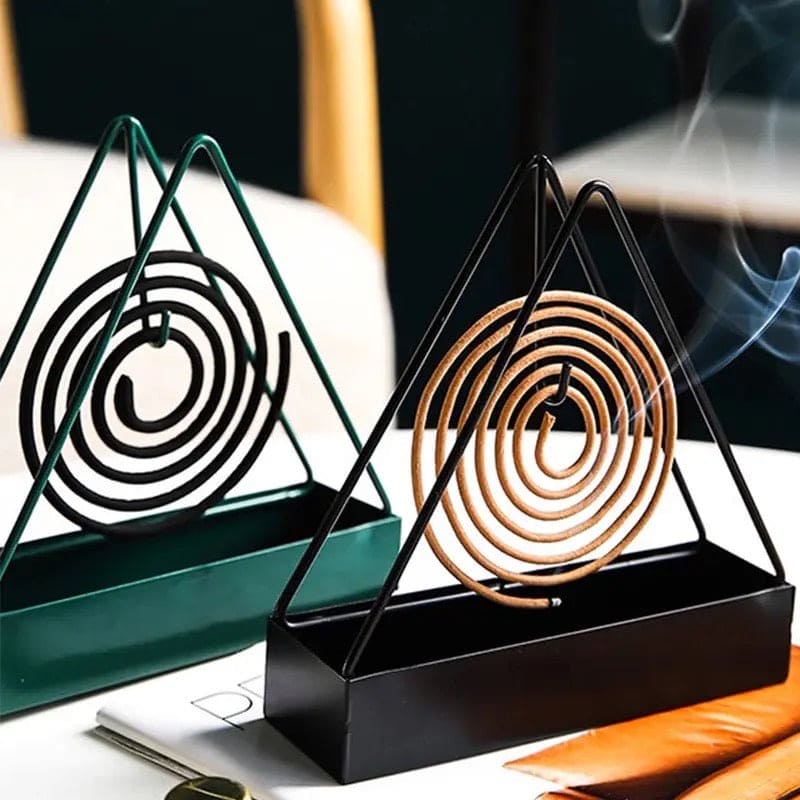 Triangle Coil Holder, Iron Mosquito Incense Box, Creative Mosquito Coil Holder With Tray, Mosquito Repellent Incense Rack, Creative Incense Rack Home Tools, Anti-Scald Mosquito Coil Holder With Tray