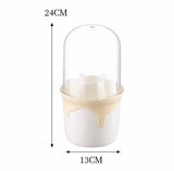 Transparent Makeup Brush Holder, Multi Compartment With Lid, Dustproof Rotating Holder, Makeup Brush Display Case