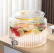 Acrylic Round Juice Container, Pot Beverage Dispenser, Fridge Juice Dispenser, Buffet Beverage Container, Juice Dispenser