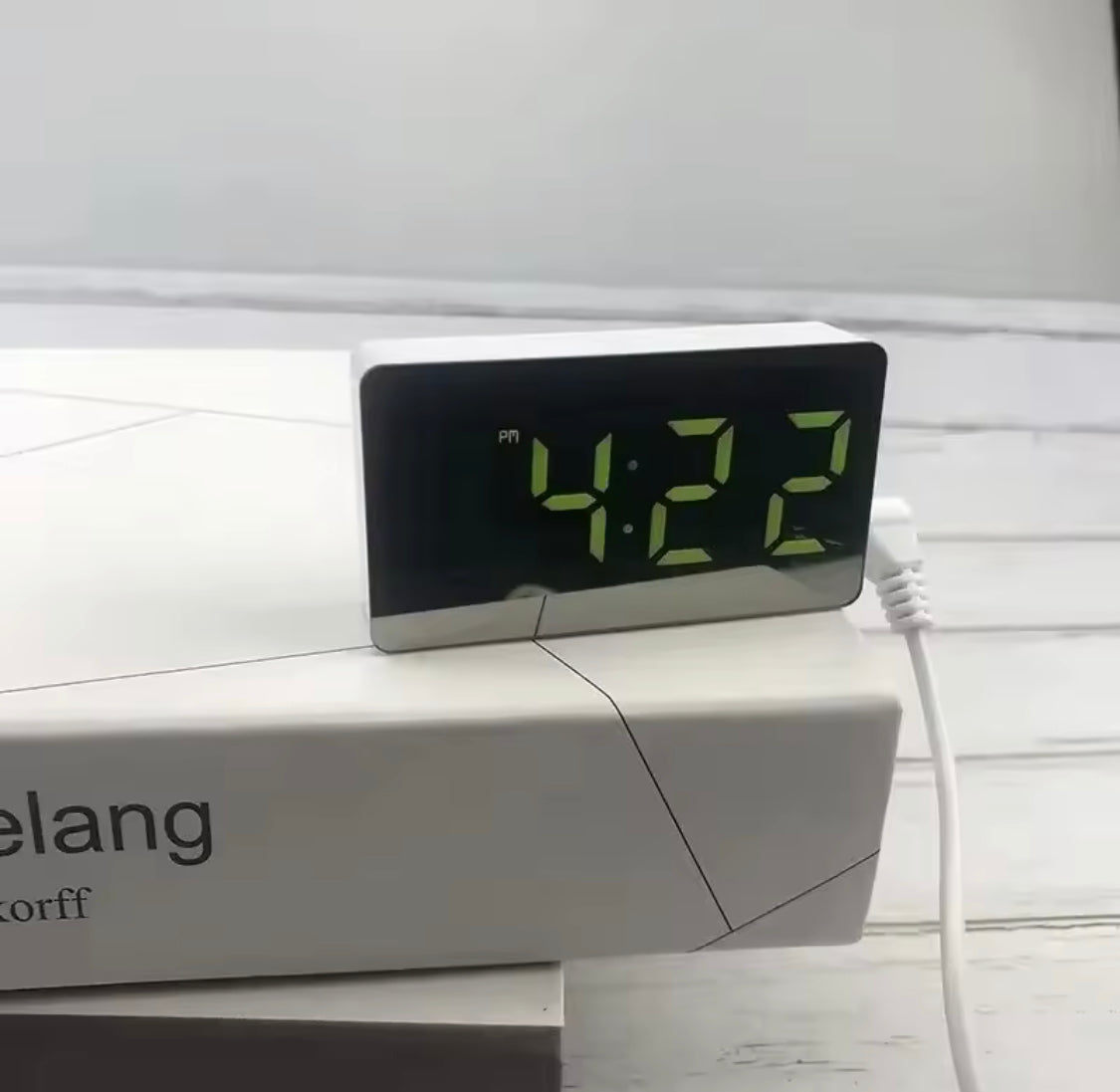 USB Operated Multifunction Alarm Desk Clock, Mirror Table Clock, Mini Digital Alarm Clock