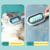 Pet Grooming Brush, Clothes Fuzz Shaver, 4 in 1 Pet Cleaning Hair Removal Comb, Travel Brush for Removing Pet Hair in Cloth, Self Slicker Cleaning Brush, Multifunctional Cat Dog Comb, Floating Hair Sticky Remover, Universal Pet Knots Remover