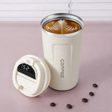 Portable Travel Coffee Mug, Smart Digital Coffee Mug, Temperature Display Coffee Mug, Portable Tumbler Thermos Cup,Car Thermos Coffee Mug Travel Mug with Leak-proof Lid for Coffee, Tea, Cold Beverage, Ice Drinks, Travel Thermal Bottle