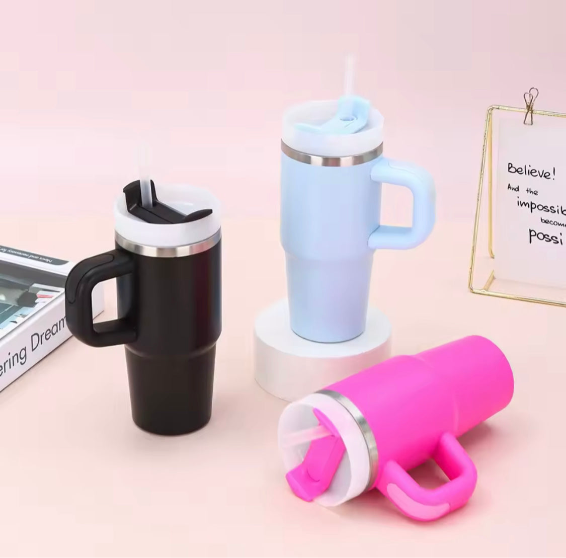 Cute Trendy Mini Tumbler With Handle, Stainless Steel Mini Quencher, Insulated Car Mug With Handle, Mini Portable Thermal Cup