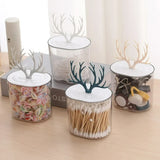 Creative Antler Cotton Swabs Container, Creative Jewelry Holder Organizer Box, Cotton Pad Q-Tip Organizer