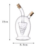 2 In 1 Transparent Glass Oil Bottle with Lid, Creative Double Mouth Glass Seasoning Oil Pot,  2 in 1 Kitchen Cruet Bottle with Cork Stopper