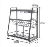 3-Tier Stackable Seasoning Rack, Multi Layer Countertop Spice Rack, Kitchen Storage Rack
