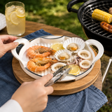 Ceramic Steak Grill Platter, Heat Resistant Ceramic Serving Plate, Ceramic BBQ Serving Tray, BBQ Sizzle Serving Tray, Sizzling Steak Platter