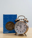 Mini Retro Twin Bell Alarm Clock, 
Metal Twin Bell Alarm Clock, Analog Quartz Display Clock, Easy Operate Bedside Analog Small Desk Clock