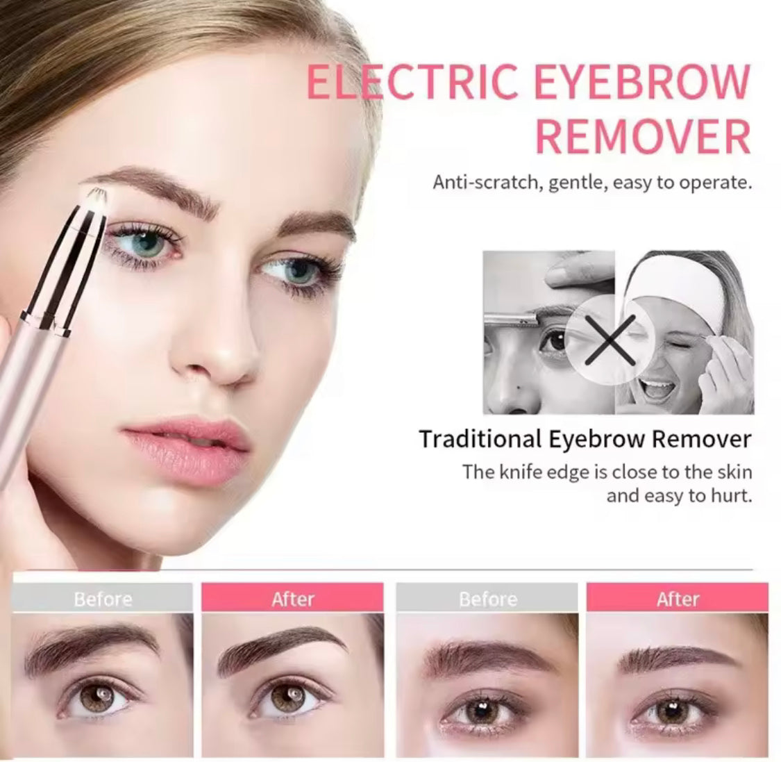 Rechargeable Eyebrow Trimmer, Makeup Painless Eyebrow Epilator, Portable Eyebrow Shaper, Eyebrow Trimmer Device