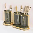 Round Tube Cutlery Holder, Luxury Kitchen Chopsticks Basket, Multifunctional Cutlery Stand Rack, Spoon Fork Chopsticks Storage Rack, Kitchen Cutlery Storage, Household Wrought Iron Chopstick Holder