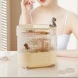Multi-layered Dustproof Makeup Organizer, Rotating Cosmetic Desktop Storage Box, Luxury Transparent Jewellery Cosmetic Box