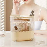 Multi-layered Dustproof Makeup Organizer, Rotating Cosmetic Desktop Storage Box, Luxury Transparent Jewellery Cosmetic Box