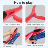 Gun Style Kids Catapult Plane Toy, Throwing Aircraft Outdoor Toy, Outdoor DIY Educational Toy