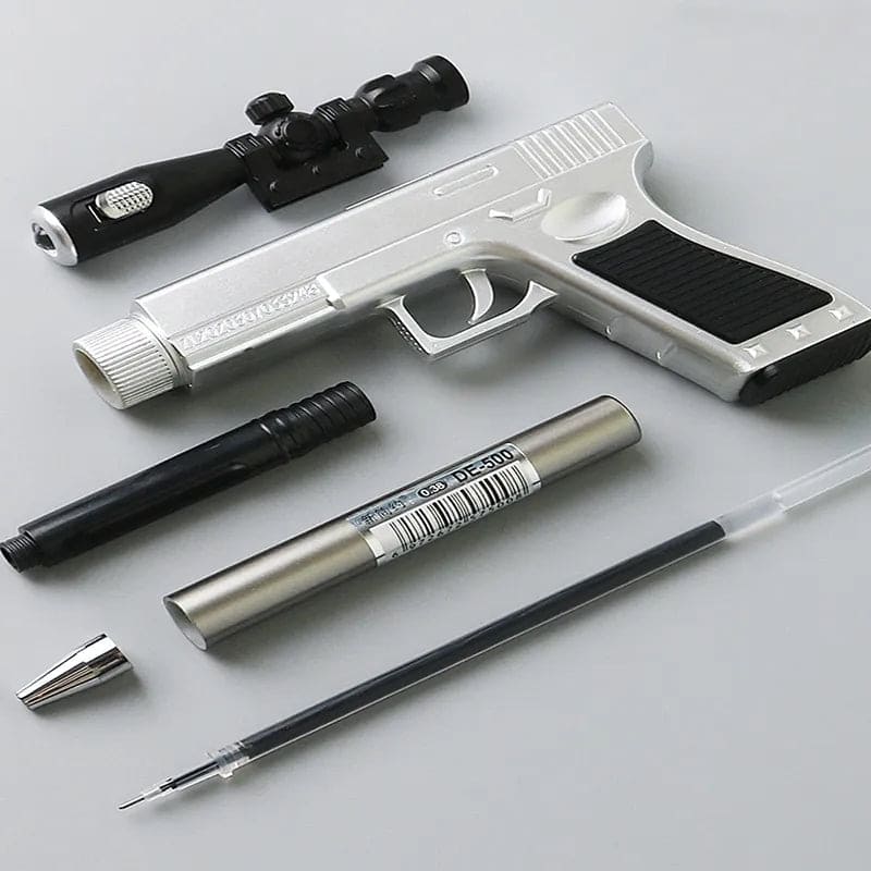 Pistol Shape Gel Pen,  Creative Gun Shape Gel Pen Light, ED Weapon Gel Pen, Refill Pen, Stationery School Supplies, Gun Toy Gel Pen, Sniper Rifle Gel Pen for School Student Writing Kids