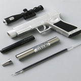 Pistol Shape Gel Pen,  Creative Gun Shape Gel Pen Light, ED Weapon Gel Pen, Refill Pen, Stationery School Supplies, Gun Toy Gel Pen, Sniper Rifle Gel Pen for School Student Writing Kids