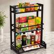 3 Tier Kitchen Organizer Rack, Kitchen Metal Storage Shelf, Corner Shelf Stackable Organizer