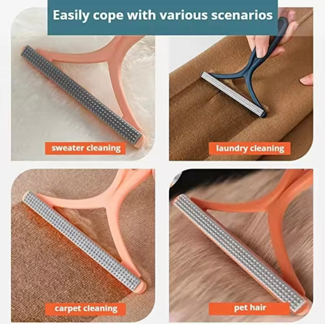Double Sided Lint Remover, Portable Lint Roller Remover, Fuzz Lint Pet Hair Remover, Scrapper Cleaner Tool