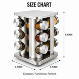 Stainless Steel 360° Rotating Spice Rack Organizer, Countertop Spice Rack with Rotating Base, Revolving Spice Rack with 12 Glass Jars, Space Saving Spice Rack Organizer, Kitchen Spice Carousel With Refillable Jars