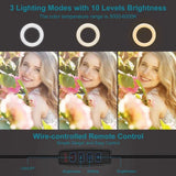 Multi Position Ring Light, Dual Mobile Clip Ring Light, Live Broadcasting Bracket Fill Selfie Ring Light with Tripod Stand, Phone Clamp Fill Lights Supplies, Stabilizer Clip Phone Bracket