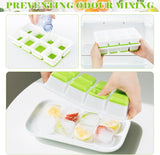 Stackable Silicone Ice Cube Tray with Lid, Ice Cube Tray with Protective Lid, Reusable Ice Cube Making Tray