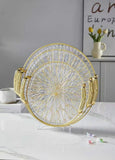 Elegant 3 Piece Serving Tray Set, Dinnerware Serving Tray, Set Of 3 Glass Tray Set