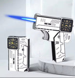 Refillable Gun Watch Lighter, Folding Watch Spray Gun Lighter, Creative Folding Gun Lighter