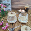 Bamboo Acrylic Sugar Pot With Spoon, Wooden Style Sugar Pot, Transparent Kitchen Bamboo Sugar Pot