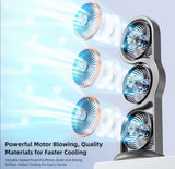 360° Circulation Three Head Table Fan, Rechargeable 5 Speed Wind Desktop Fan, Outdoor Desktop Fan