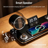 4 In 1 Smart LED Table Lamp, Wireless Lamp With Charging Pad, Adjustable LED Lamp With Bluetooth Speaker And Clock