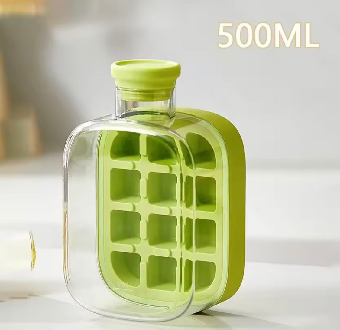 2 In 1 Ice Maker Ice Cube Bottle, Portable Ice Maker Kettle, Ice Mold Cooler Cup, Outdoor Fitness Drink Bottle