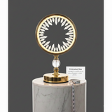 Luxury Crystal Halo LED Table Lamp, Golden Base Modern Decorative Light, Modern Crystal Desk Lamp