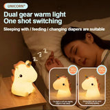 Unicorn Silicone LED Night Lamp, Rechargeable Cartoon Decor Lamp, Kids Bedroom Cute Night Lamp