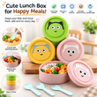 Creative Cat Lunch Box, Cute Lunch Container, Food Grade Plastic Lunch Box, Portable Hermetic Bento Box, Plastic Bento Box with Lid, Kids School Lunch Box, Snack Food Storage Container